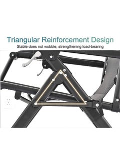 Generic Outdoor Lounges Chair Foldable Camping Chair, Zero Gravity Adjustable Beach Chair and Garden Chair with Pillows Cup Holders for Poolside Backyard and Beach  - Image 3