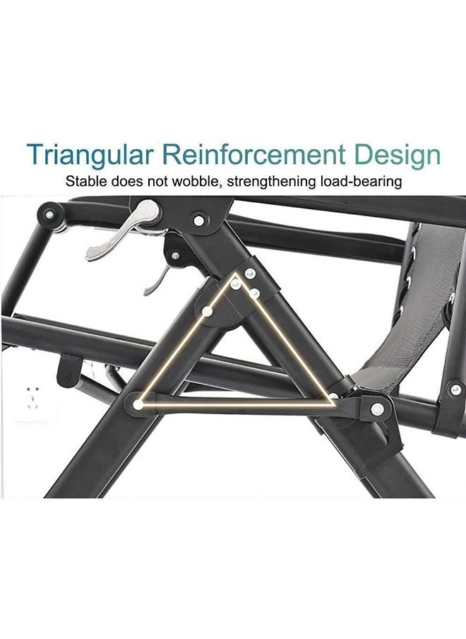 Generic - Outdoor Lounges Chair Foldable Camping Chair, Zero Gravity Adjustable Beach Chair and Garden Chair with Pillows Cup Holders for Poolside Backyard and Beach - Image 1