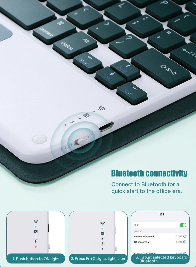 general حافظة لوحة مفاتيح تعمل باللمس متوافقة مع iPad Air 13 بوصة 2024 (رقم الموديل: A2903، A2904)، إضاءة خلفية، لوحة تتبع متعددة اللمس، حافظة حامل قابلة للطي مع حامل قلم وماوس - Image 5