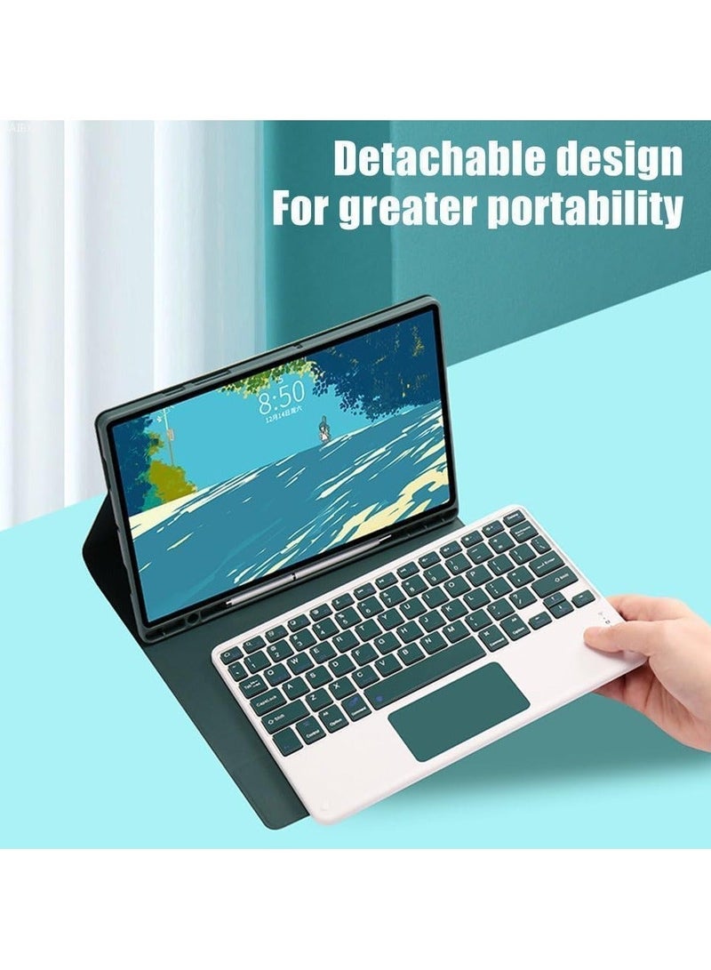 general حافظة لوحة مفاتيح تعمل باللمس متوافقة مع iPad Air 13 بوصة 2024 (رقم الموديل: A2903، A2904)، إضاءة خلفية، لوحة تتبع متعددة اللمس، حافظة حامل قابلة للطي مع حامل قلم وماوس - Image 2