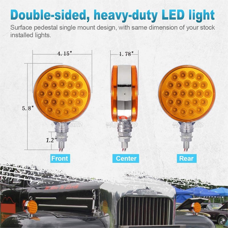 Partsam Amber LED Dual-Face Trailer Lights - Image 4