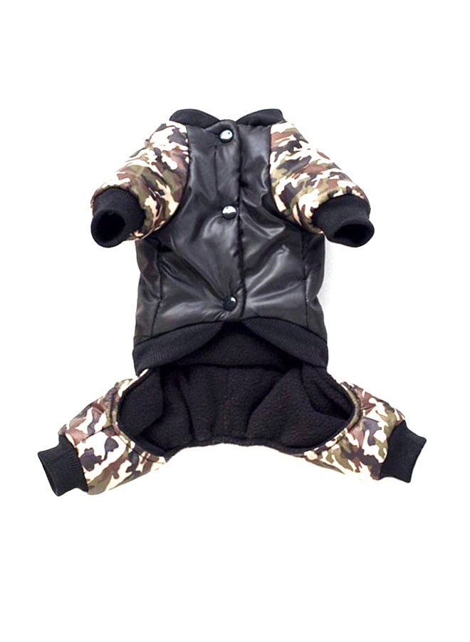 أوتاد معطف جمبسوت قطني بأربع فتحات أرجل للحيوانات الأليفة مطبوع عليه كلمة FBI منقوش بنقشة مموهة/أسود XL - Image 1