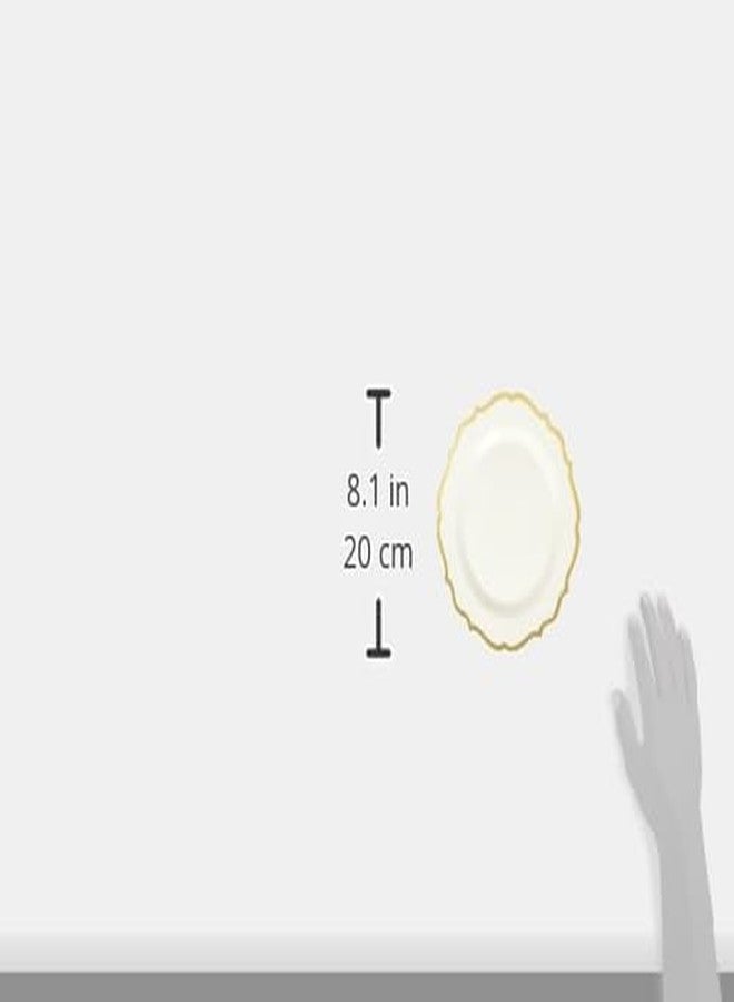 Blue Sky Contemporary Collection White With Gold Rim Plastic Plates - 7.5" (10 count) Disposable Dinnerware for Events and Parties - Image 3