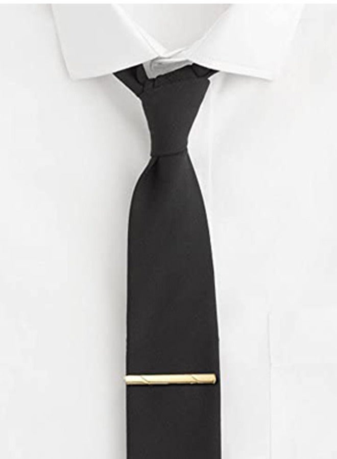 GUSGU Tie Clips for Men, 4 Pack Classic Tie Clip Silver Gold Black Blue Necktie Tie Bar Pinch Clips Suitable for Wedding Anniversary Business and Daily Life 5.8cm ﻿ ﻿ - Image 4