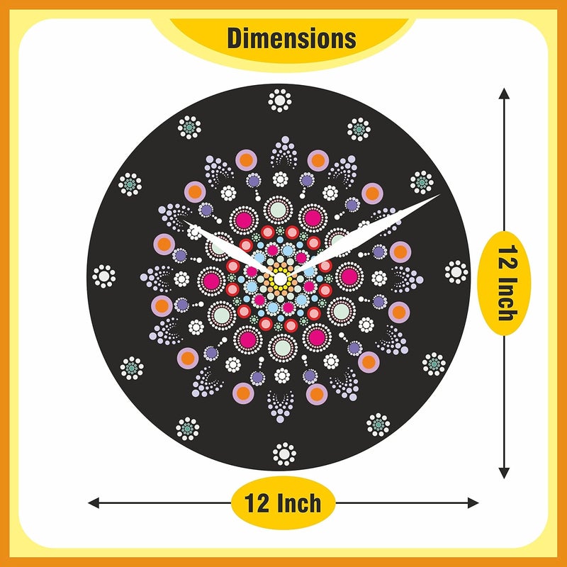 SOLOBOLO Mandala Painting Kit for Adults|DIY Mandala Clock Kit for Home Decor |Craft Materials MDF Cutouts for Art and Craft Kit|Birthday Gifts for Girls|Size-12 Inch Wall Clock MDF|Pack of 2 Sets - Image 5