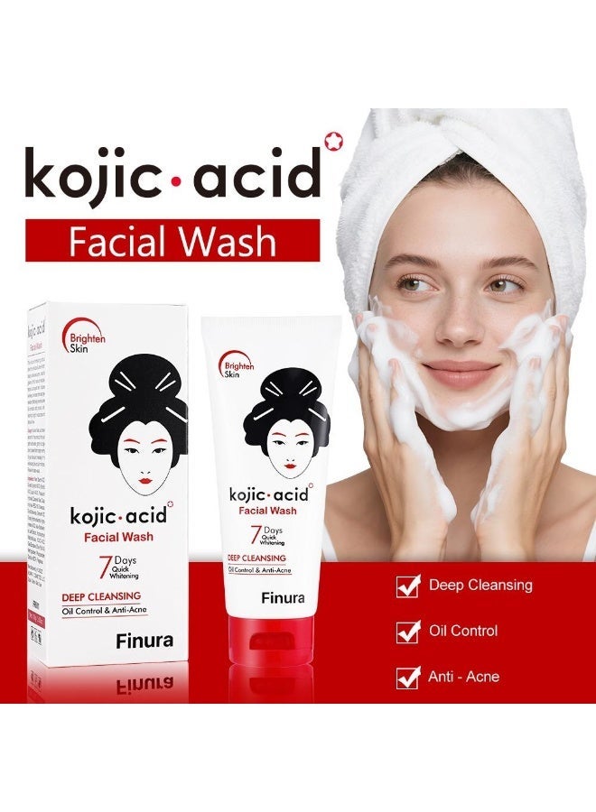 Finura kojic Acid Facial Wash Deep Cleansing Oil Control & Anti-Acne 100g - Image 3