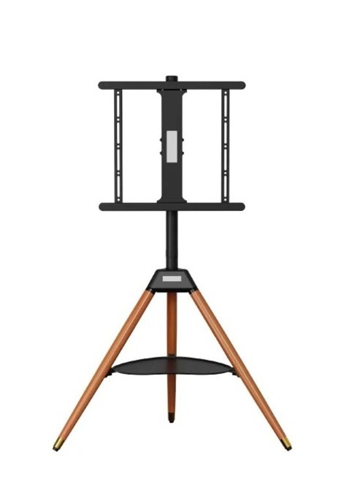 BEETEC Tripod TV Floor Stand with Wooden Legs for 32–65 Inch Flat Screen TVs, Height Adjustable TV Stand with Swivel & Tilt, VESA 400x400mm, Max Load 35 kg, AV Shelf 5 kg Capacity, Black | TF-FS65B - Image 4