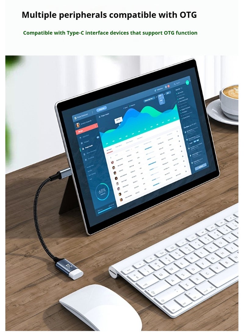 M-PARD Type-c to USB A 3.1 Adapter,USB C Male to USB Female Adapter Nylon Braid,Type-C OTG Cable Compatible with iPhone 16 15 Pro, Samsung S23 Ultra, MacBook Pro 2022, MacBook Air/Mini,iPad，etc - Image 4