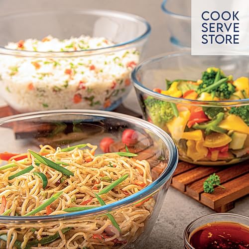 La Opala Cook Serve Store 100% Borosilicate Glass Bakeware & Serveware | Mixing Bowl, Round 750 ml | for Baking & Serving | Microwave & Oven Proof | Dishwasher & Freezer Proof | Durable | Transparent - Image 3