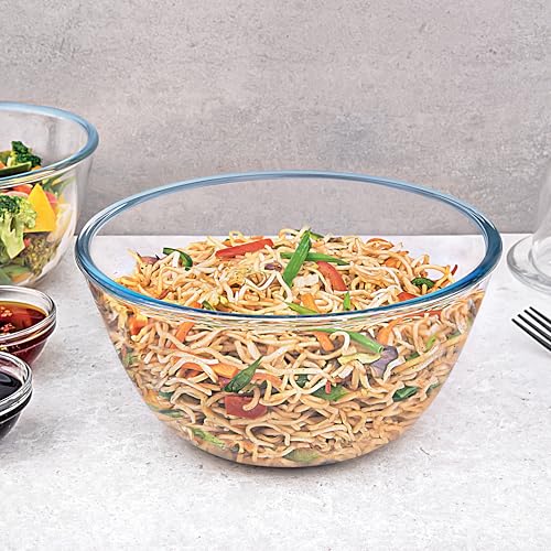 La Opala Cook Serve Store 100% Borosilicate Glass Bakeware & Serveware | Mixing Bowl, Round 750 ml | for Baking & Serving | Microwave & Oven Proof | Dishwasher & Freezer Proof | Durable | Transparent - Image 1