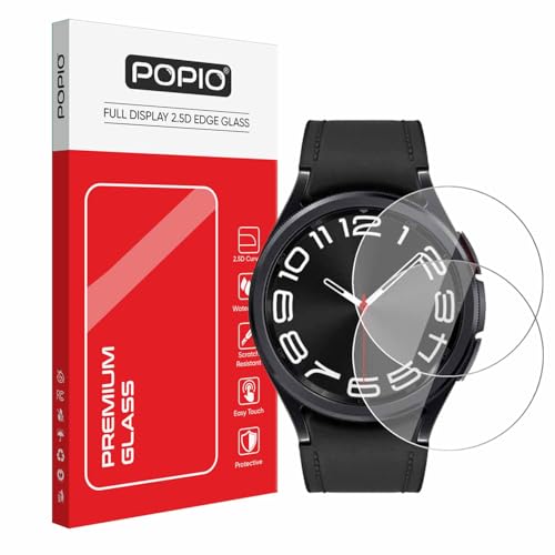 POPIO Military-Grade Gorilla Tempered Glass for Samsung Galaxy Watch 6 Classic (43mm) (1.3" inch), Pack of 2 - Image 1