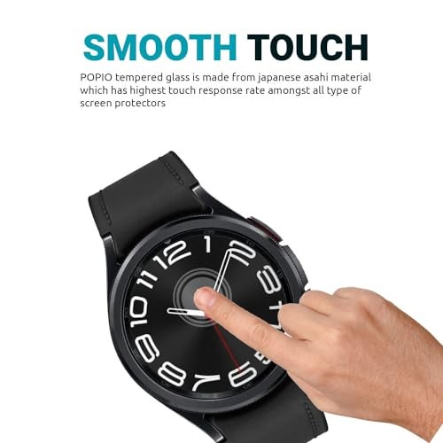 POPIO Military-Grade Gorilla Tempered Glass for Samsung Galaxy Watch 6 Classic (43mm) (1.3" inch), Pack of 2 - Image 4