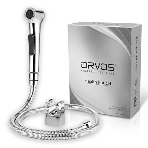 Orvos Health Faucet, Zenith, ABS Outer Body with Brass Pin, with 1 to 1.2 Meter Extendable SS 304 Shower Hose and Wall Hook, Jet Spray for High End Luxury Toilets - Image 1