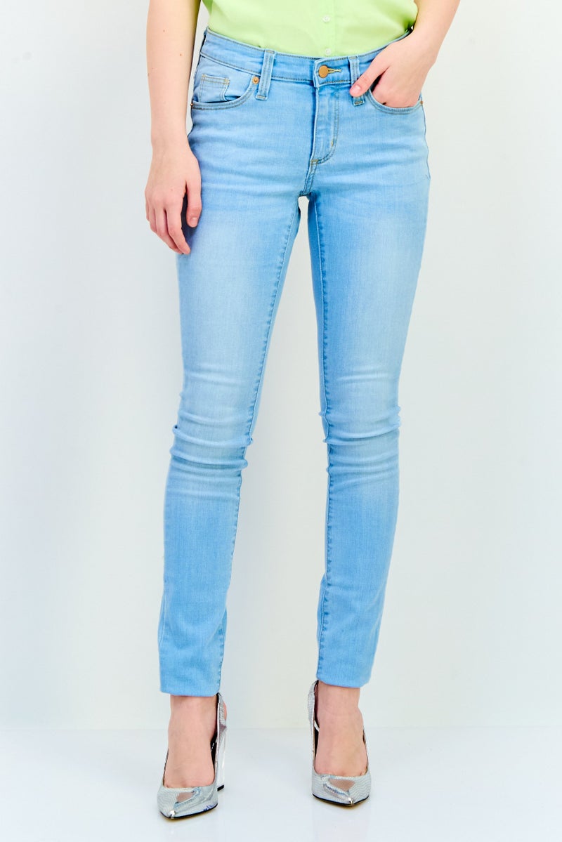 Universal Thread Women Skinny Fit Washed Stretchable Long Jeans, Light Blue - Image 1