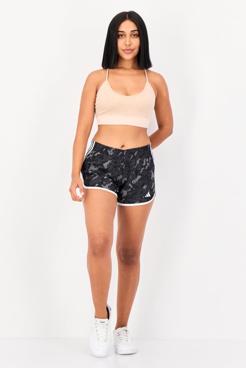 Adidas Women Sportswear Fit 4 Inseam Camouflage Training Shorts, Grey - Image 4