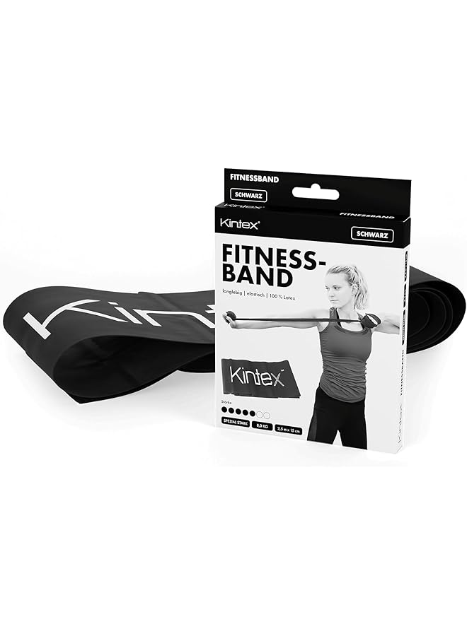 Kintex Fitness Band 2.5 m x 15 cm Exercise Band in 7 Strengths 100% Latex Portable Training Band - Image 1