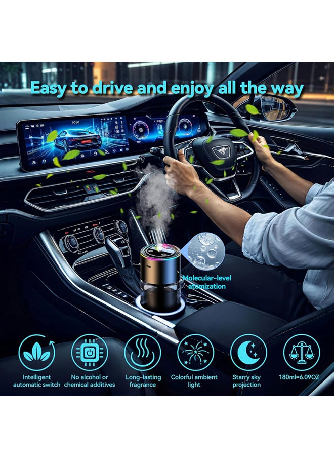 SJet - Smart Car Air Freshener with Star Projector, 180ML Large Capacity 8 Months car diffusers for essential oils. Auto On/Off, Adjustable Intensity for car and home - Image 1