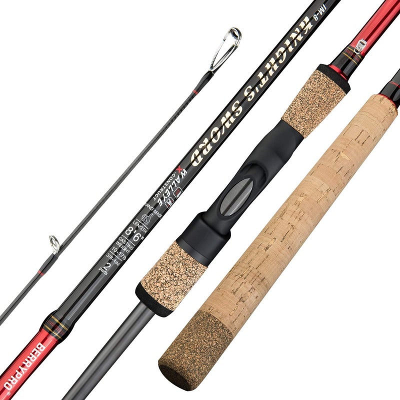 BERRYPRO Salmon & Steelhead Spinning Rod IM8 Carbon Walleye Fishing Rod (8'6''/9'/9'6''/10'/10'6'') - Image 1