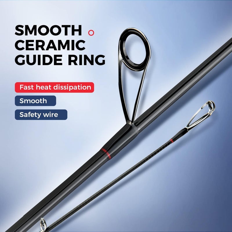 BERRYPRO Salmon & Steelhead Spinning Rod IM8 Carbon Walleye Fishing Rod (8'6''/9'/9'6''/10'/10'6'') - Image 2