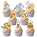 CORODER 48CS Cute Bear Cupcake Toppers For Birthday Party Cupcake Decorations Baby Shower Supplies - Image 3