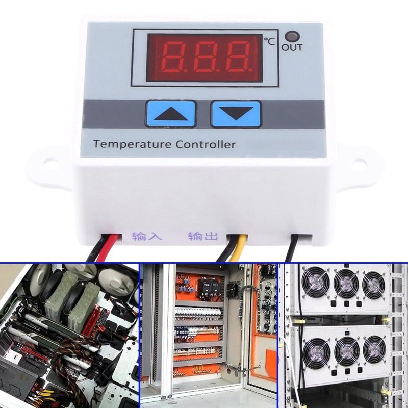 Digital Temperature Controller: 0.1℃ High Accuracy ABS Flame Retardant Housing - Waterproof Stainless Steel Probe Embedded Thermostat for Industrial Hatching Air Conditioning Equipment - Image 1