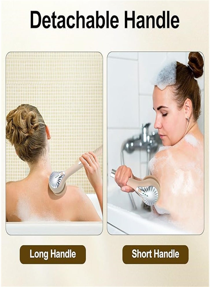 Smart Electric Body Scrub Set - Vibrant Yellow Rechargeable Shower Brush, includes 6 large brush heads, 3 speed settings, a deep cleansing marvel for radiant skin, perfect as a gift (yellow). - Image 2