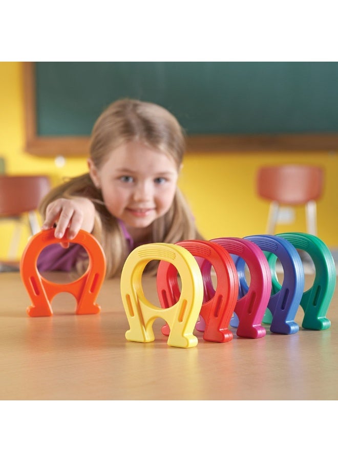 ليرننج ريسورسز مجموعة مغناطيسات مايتي من مجموعة العلوم الأساسية® من Learning Resources (مجموعة من 6 قطع)، مغناطيسات حدوة حصان ملونة للأطفال، مصنوعة من البلاستيك المتين، مثالية للاستكشاف العلمي، للأعمار من 3 سنوات فما فوق - Image 2