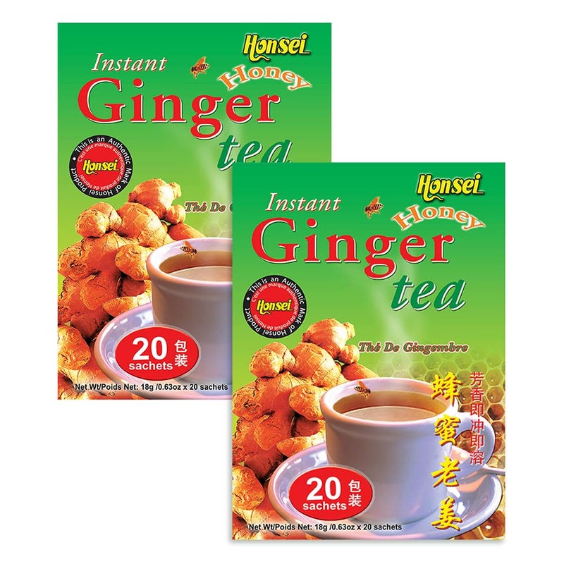 Honsei Instant Ginger Honey Tea, 40 Count - Image 1