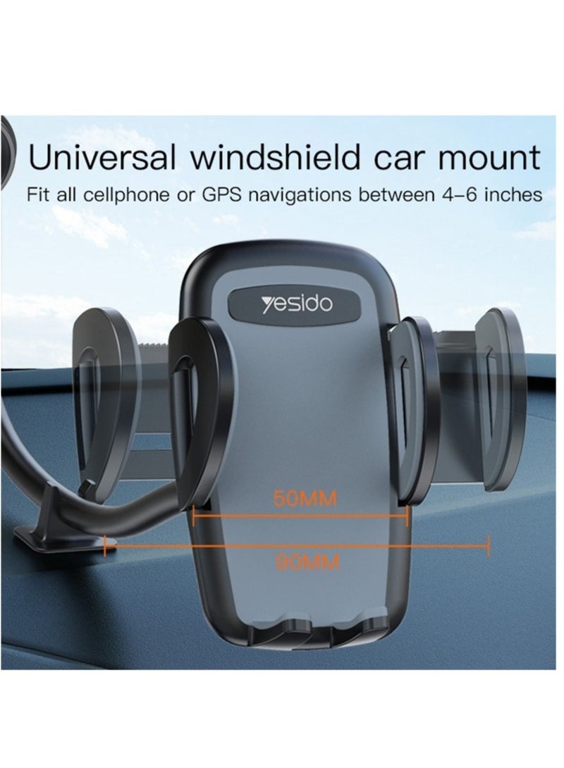 Yesido C108 360 Degree Rotation Car Windshield Suction Cup Phone Holder (Black) - Image 4