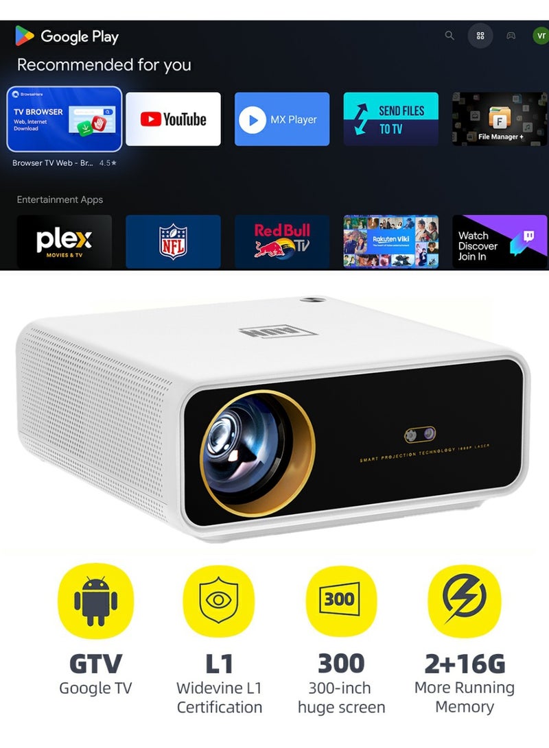 أون جهاز عرض رقمي ذكي U001 عالي الدقة يعمل بنظام Android TV بدقة 1080 بكسل و4K لأجهزة المسرح المنزلي والألعاب والأعمال والتعليم - Image 1