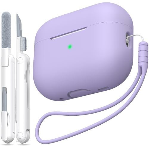 MHYALUDO for AirPods Pro 1st2nd Generation Case Cover Military Grade AntiFall Soft Silicone ShockAbsorbing for AirPods Pro Case Skin Touch with Keychain and Cleaning Kit Grape Purple - Image 1