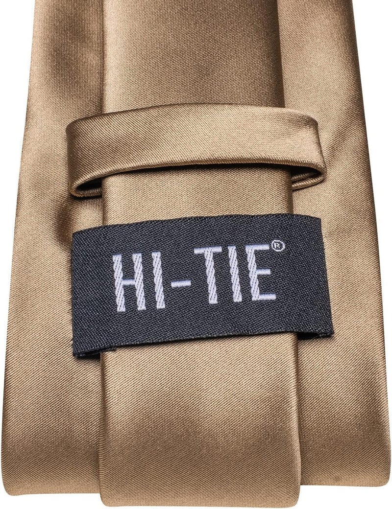 Hi-Tie Men's Tie Sets Silk Paisley Striped Necktie Pocket Square Cuff-links Sets Wedding Business Holiday - Image 5