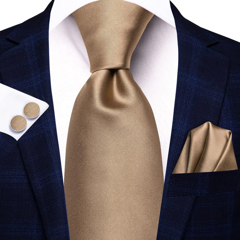 Hi-Tie Men's Tie Sets Silk Paisley Striped Necktie Pocket Square Cuff-links Sets Wedding Business Holiday - Image 3
