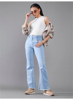Miss Chase Miss Chase Women's Boot Cut High/Mid Rise Clean Look Regular/Cropped Stretchable Denim Jeans (Plus (MCSS24DEN79-03-158-28, Light Blue, 28)  - Image 3