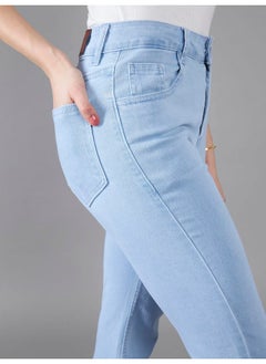 Miss Chase Miss Chase Women's Boot Cut High/Mid Rise Clean Look Regular/Cropped Stretchable Denim Jeans (Plus (MCSS24DEN79-03-158-28, Light Blue, 28)  - Image 5