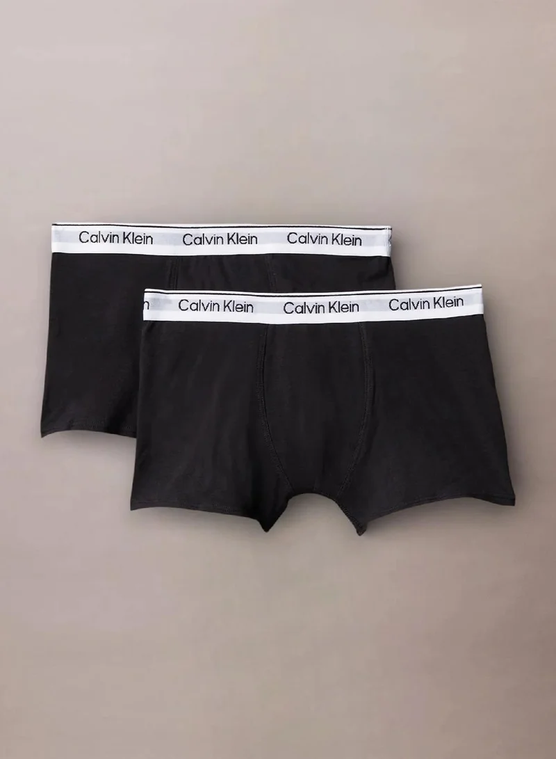 Calvin Klein 2 Pack Boys Trunks - Icon Cotton Stretch