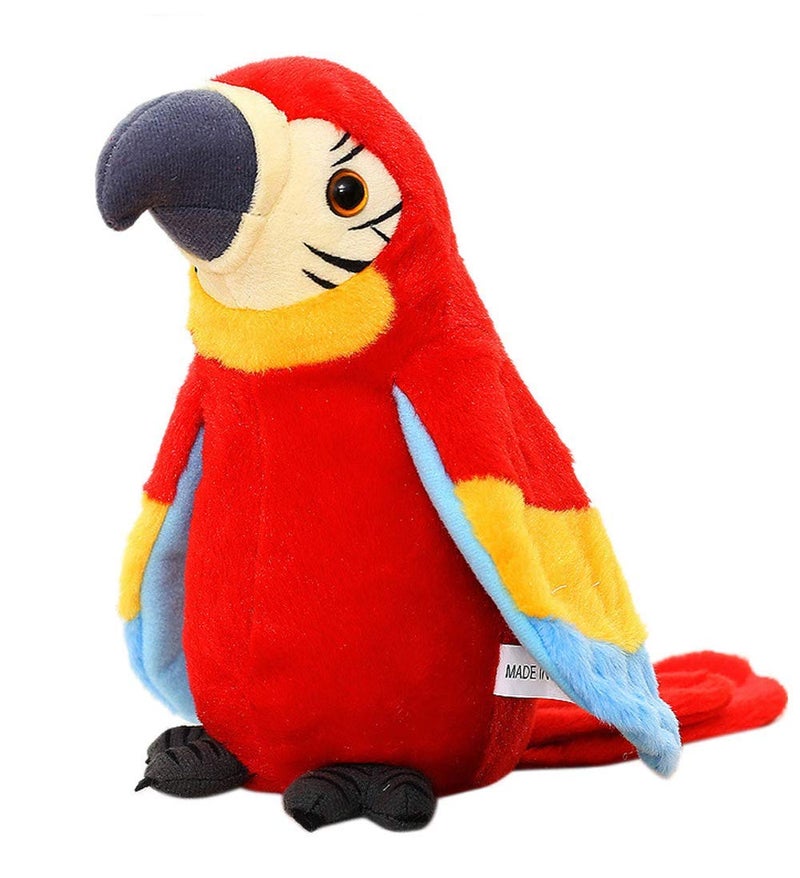 GREUS 9 Cute Talking Parrot Repeats What You Say Electronic Interactive Plush Toy Stuffed Animal Record Parrot Waving Wings Funny Bird Toys for Children Girls Boys Best Xmas Gift Red Parrot - Image 3