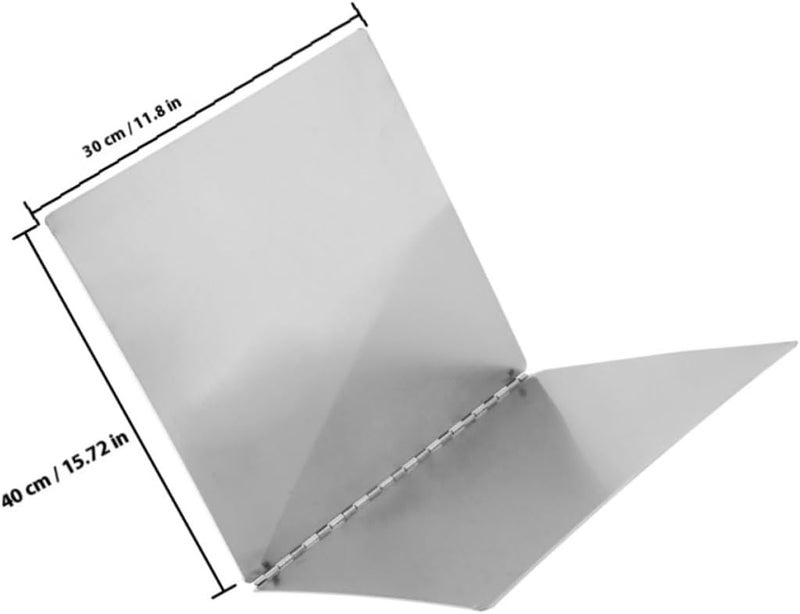 Uonlytech Stainless Steel Fry Wall Splatter Guard 30cm X 40cm Foldable Oil Splash Screen Heat Insulation Backsplash Protector for Stove Cooking Safety - Image 2