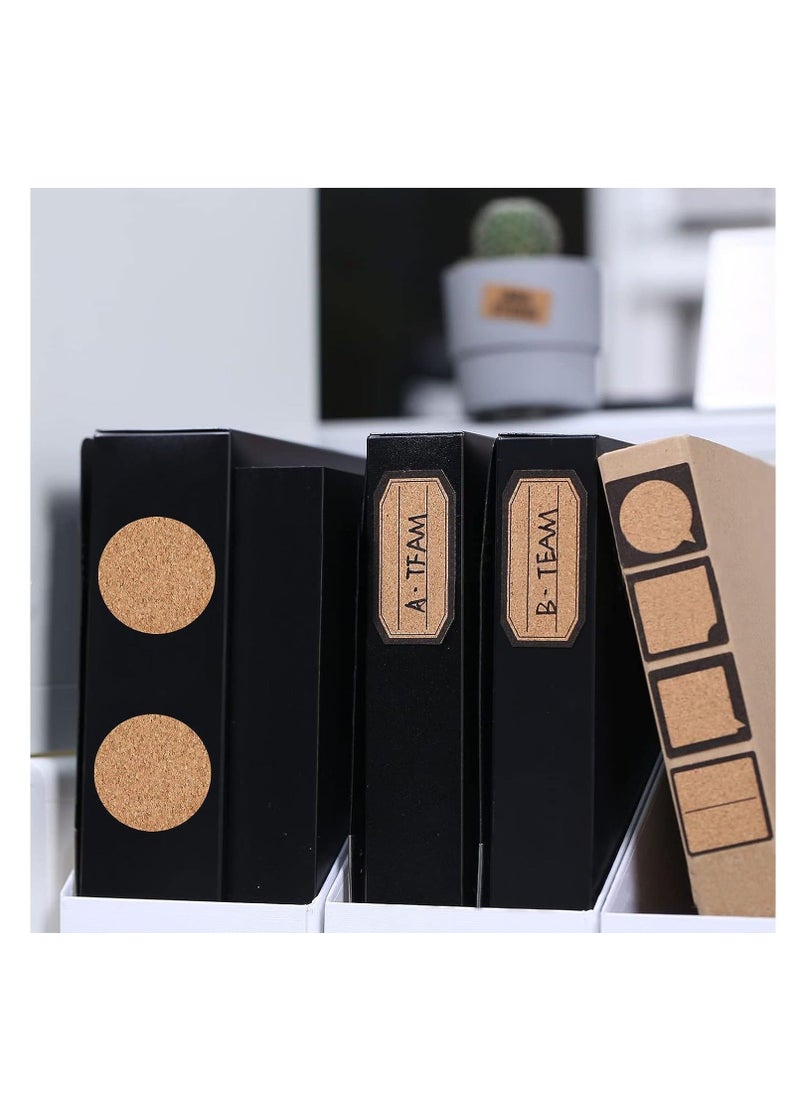 Y&D - 360 Pcs Wooden Stickers Labels, Rectangle Round Handwritten Waterproof Cork Jar Address Freezer Stationery Classification Labels for Storage Boxes Small Sticky - Image 1