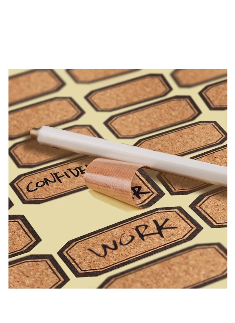 Y&D - 360 Pcs Wooden Stickers Labels, Rectangle Round Handwritten Waterproof Cork Jar Address Freezer Stationery Classification Labels for Storage Boxes Small Sticky - Image 1