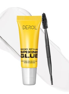 ديرول Eyebrow Fix Gel ، جل مكياج الحواجب خفيف الوزن مع فرشاة ، غراء تثبيت الحواجب وحواف الشعر 2 في 1 لتثبيت طويل الأمد ، مقاوم للماء ، مقاوم للتلطخ ، شمع تصفيف الحواجب سريع الجفاف ، شفاف (1 قطعة)  - Image 1