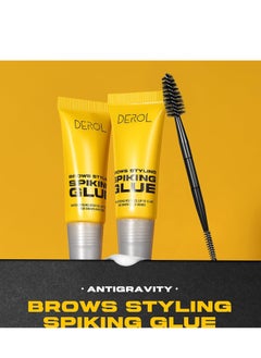 ديرول Eyebrow Fix Gel ، جل مكياج الحواجب خفيف الوزن مع فرشاة ، غراء تثبيت الحواجب وحواف الشعر 2 في 1 لتثبيت طويل الأمد ، مقاوم للماء ، مقاوم للتلطخ ، شمع تصفيف الحواجب سريع الجفاف ، شفاف (1 قطعة)  - Image 2