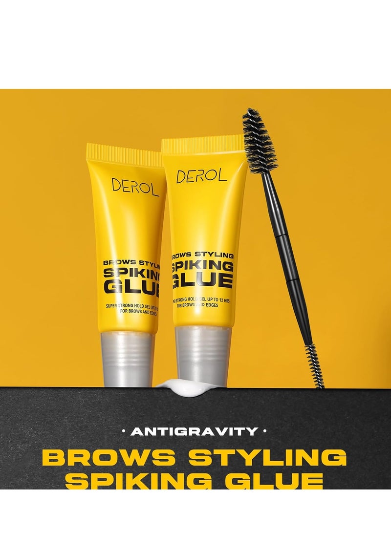 ديرول Eyebrow Fix Gel ، جل مكياج الحواجب خفيف الوزن مع فرشاة ، غراء تثبيت الحواجب وحواف الشعر 2 في 1 لتثبيت طويل الأمد ، مقاوم للماء ، مقاوم للتلطخ ، شمع تصفيف الحواجب سريع الجفاف ، شفاف (1 قطعة) - Image 2