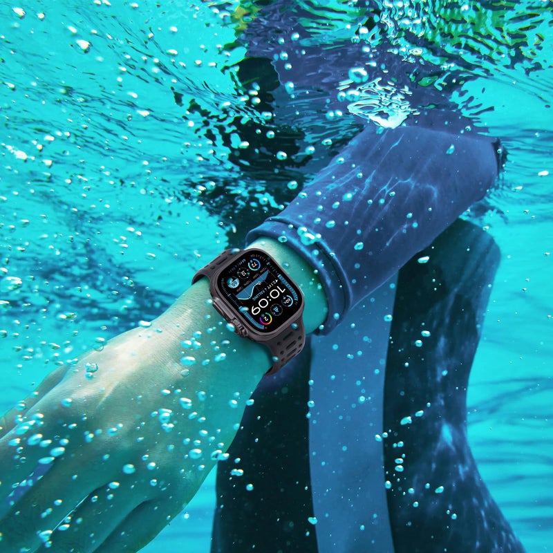 ZZDZZ Compatible with Apple Watch Band 49mm 46mm 45mm 44mm 42mm 41mm 40mm 38mm, Magnetic Silicone Sport Breathable Strap for iWatch Ultra 3/2/1 SE3 Series 11 10 9 8 7-1 (49/46/45/44/42, Black) - Image 5