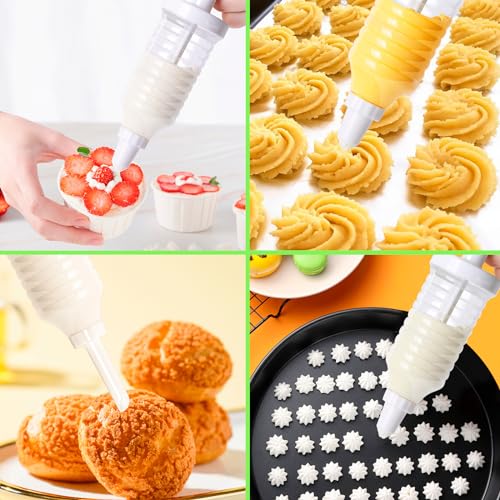 Suuker Dessert Decorating Syringe Set, Frosting Piping Kit, Cake Decorating Kit with Cake Decorating Gun and 8 Piping Tips, Icing Bags and Tips Set - Image 4