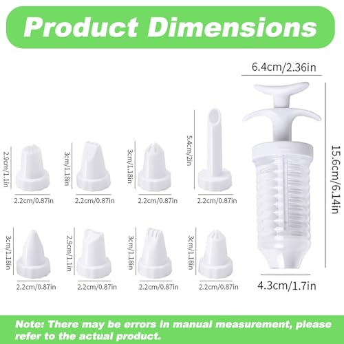 Suuker Dessert Decorating Syringe Set, Frosting Piping Kit, Cake Decorating Kit with Cake Decorating Gun and 8 Piping Tips, Icing Bags and Tips Set - Image 3