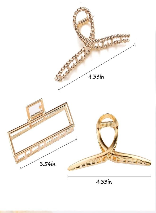 Xpandio 3 PCS Metal Large Claw Clips for Women Girls, Hair Barrette Clamps for Thick Thin Hair, Fashion Hair Accessories Headwear Styling Tools for Party Wedding - Image 2