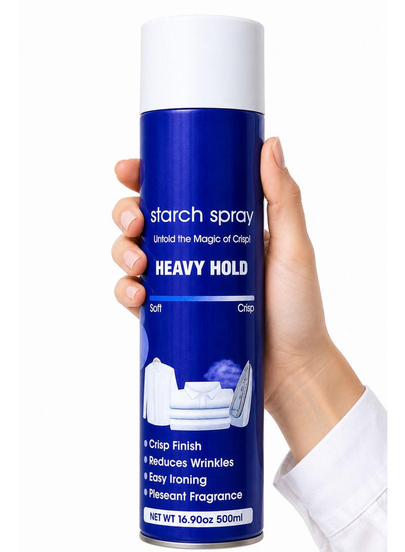Starch Spray 500ML, Heavy Hold Ironing Spray for Crisp Finish, Wrinkle Reduction & Easy Ironing with Fresh Fragrance - Image 3