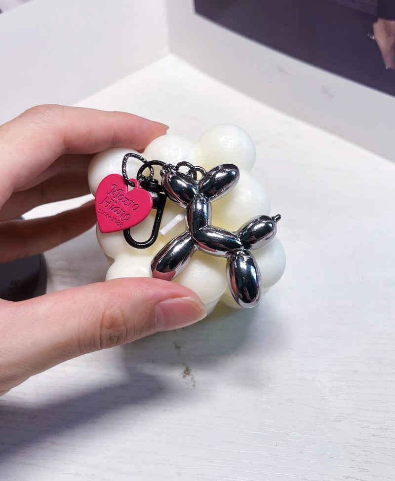 LAEKOU Jelly Balloon Dog Design Keychain for Women, Cute Girls Key Chain, Bag Charms Accessories for Car Purse Backpack - Image 4