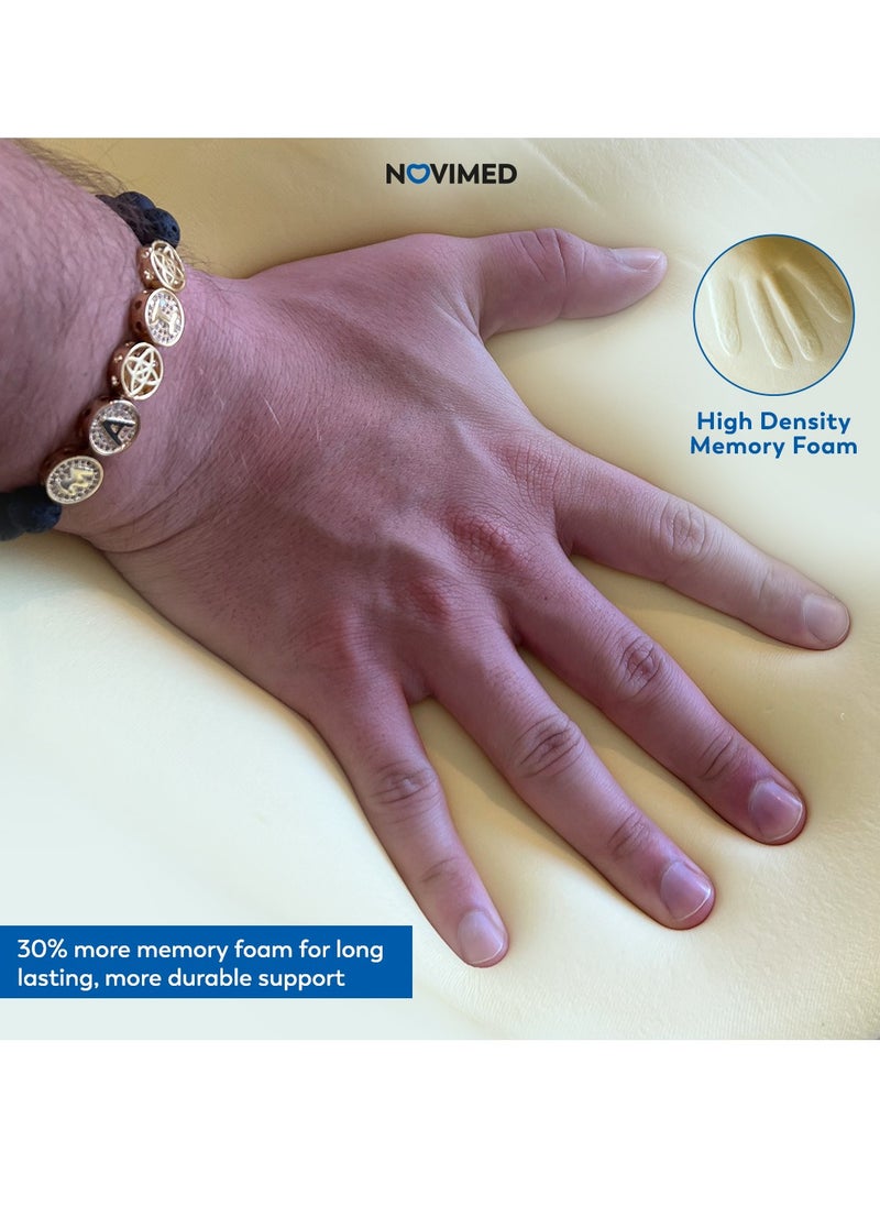 NOVIMED - وسادة العصعص الطبية لقيادة مريحة مع رغوة الذاكرة المريحة مثالية للمكتب، مقعد كرسي الألعاب مخملي أسود 46 × 36 × سم - Image 1